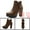 Brown, variant on DARING DIVA Chunky High Heel Platform Zipper Chelsea Boots Brown 9