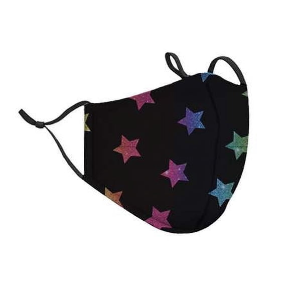 Top Trenz Neoprene, Reusable & Washable Multi Star Face Mask (Kids Ages 3-7)
