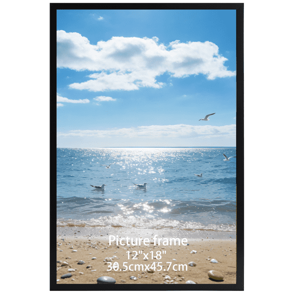 Black 12x18 Poster Frame for Tabletop Wall Vertical and Horizontal Display