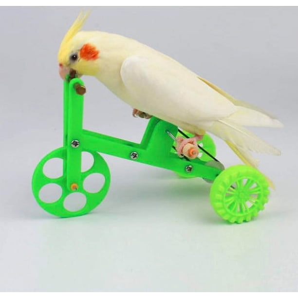 (L) Bicicleta de entrenamiento de juguete para loros, suministros para entrenamiento de aves, accesorios, juguetes interactivos de entrenamiento Xuanfeng little sun