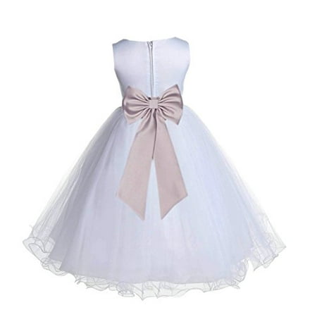 

Ekidsbridal White Tulle Rattail Edge Formal Toddler Flower Girl Dresses Special Occasion Dresses Wedding Tulle Dresses Pageant Dresses Junior Bridesmaid Dresses Easter Summer Dresses Ball Gown 829T