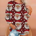 thumbnail image 4 of jjayotai Christmas Sweatshirts for Women, Plus Size 3D Ugly Pink Santa Printed Trendy Christmas Tree Shirts Xmas Outfits Funny Tops Blouses Red XXXXL, 4 of 7