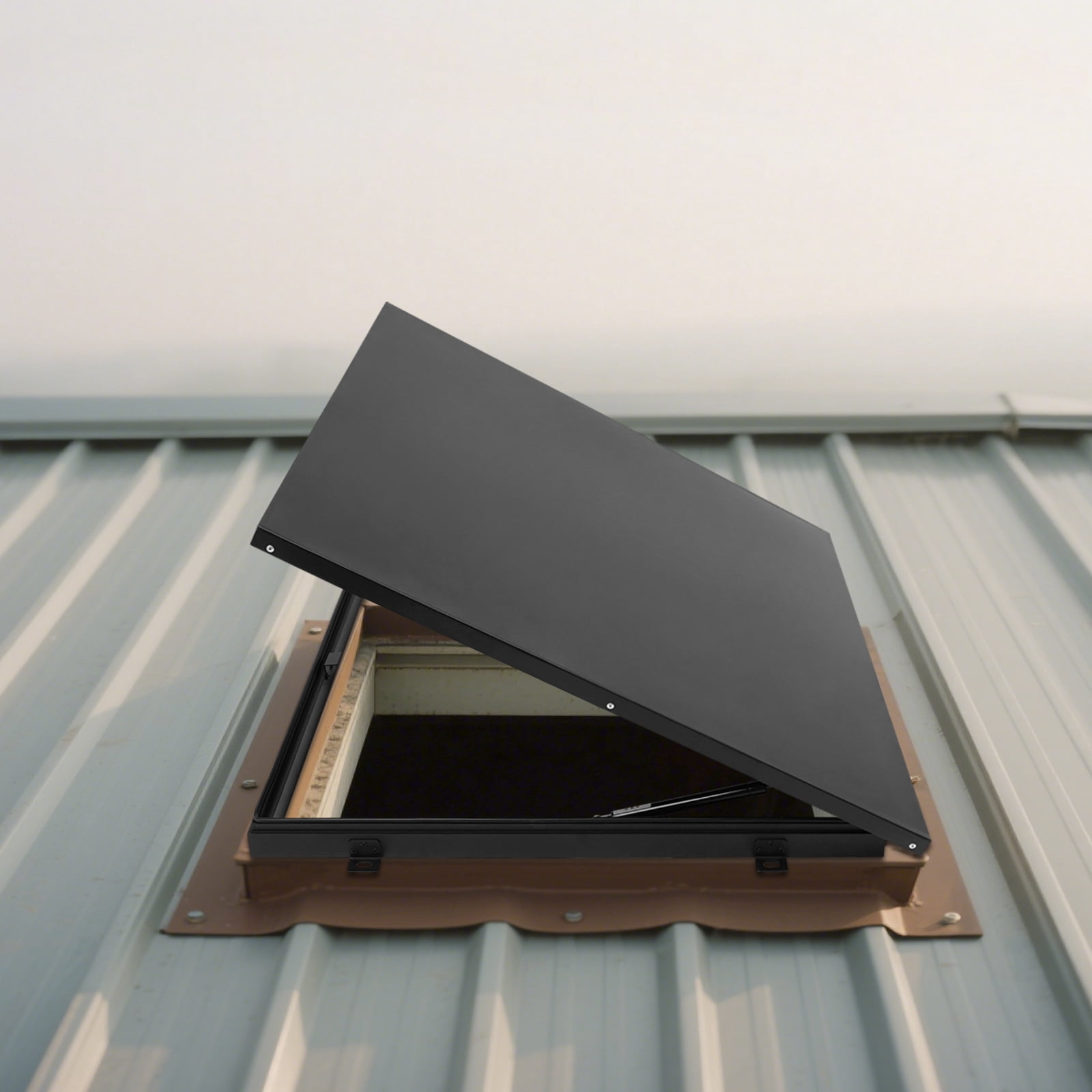 Durable Roof Hatch, 75x75cm High-Temp Baked Paint, Rounded Edges & Quiet Closing, Suitable for Office Buildings/Retail Stores