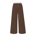 thumbnail image 4 of Trendy Teen Outfits School Girls Wide Leg Pants Casual Elastic High Waist Palazzo Pants Flowy Pleated Smocked Loose Straight Leg Trousers, 4 of 6