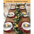 thumbnail image 4 of 13 Inch Round Placemats Set of 6, Red Plaid Christmas Tree Non Slip Heat Insulation PP Table Mats, Snowflake Tree Xmas Washable Place Mats for Kitchen Dining Party Table Decor, 4 of 7