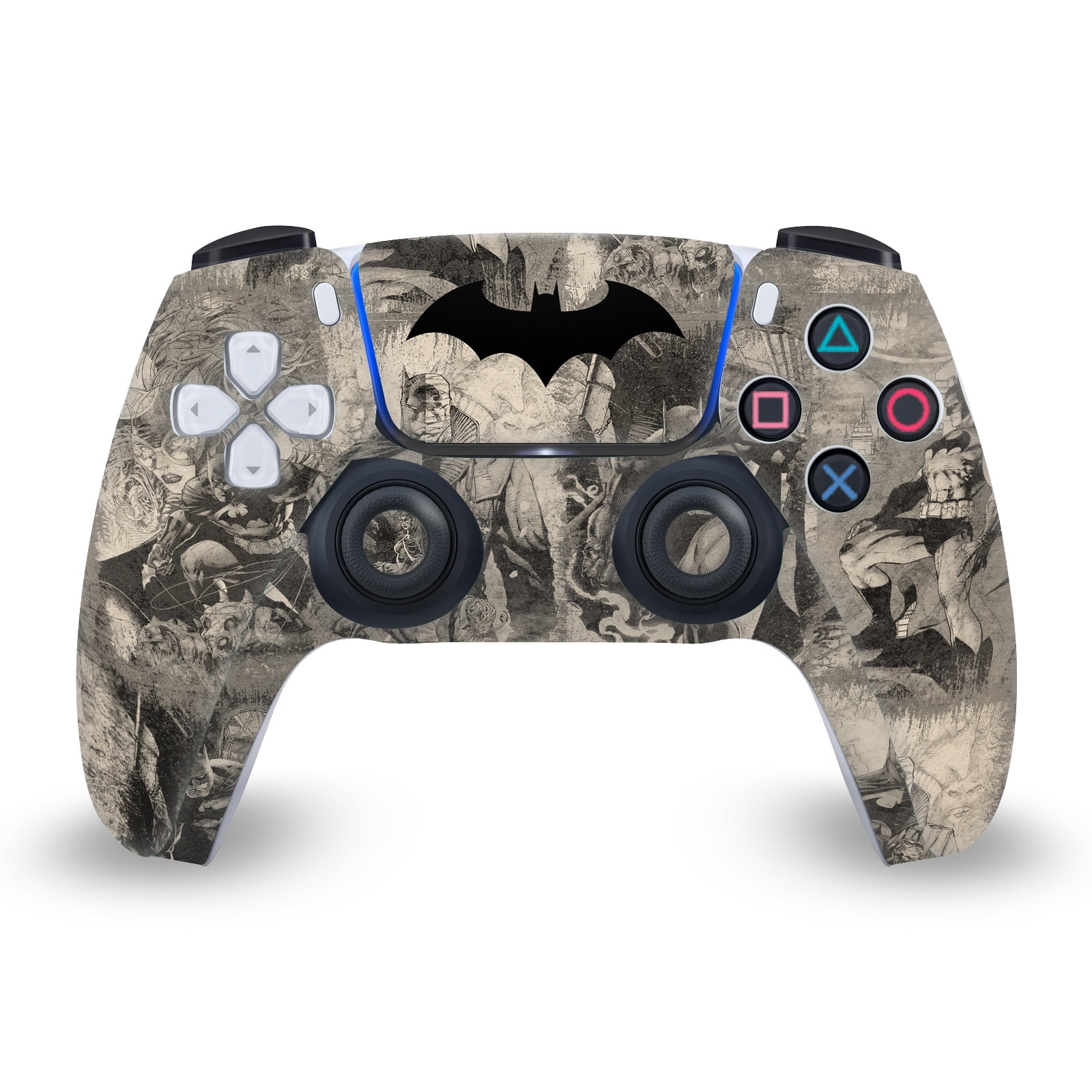 Head Case Designs Officially Licensed Batman DC Comics Logos And Comic Book Collage Distressed Vinyl Sticker Skin Decal Compatible with Sony PS5 Digital Edition Bundle