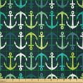 thumbnail image 2 of Ambesonne Anchor Fabric by the Yard Microfiber, Maritime Sailing Travel, 5 Yards, Dark Blue Green White, 2 of 2