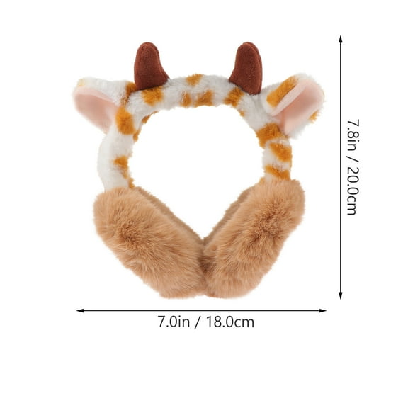 LEORX 1Pc Cute Ear Muffs Yellow Rabbit Hair Unisex Design Windproof Ear Protection Cold Weather Christmas