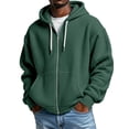 thumbnail image 3 of Zip Up Hoodie Men 2026 Fall Winter Long Sleeve Waffle Knit Full Zipper Hooded Sweatshirt with Pockets Mens Pullover Top, 3 of 5