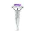 thumbnail image 3 of ANGARA Natural Twisted Rope Cushion 2.2 ct Amethyst Halo Ring in 14K White Gold for Women (Size-8mm) | February Birthstone, Birthday, Anniversary, Jewelry Gift for Women | Natural Amethyst Ring, 3 of 9
