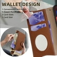 thumbnail image 6 of Allytechgroup Wallet Case for iPhone 11 with Makeup Mirror, Detachable Metal Shoulder Strap Cards Slots Zipper Pocket Shockproof Protective Phone Case for iPhone 11, Brown, 6 of 8