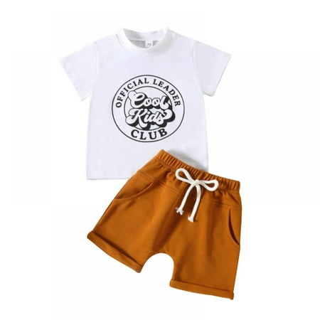 

Gyratedream Toddler Boys Summer Colthes Sets Boys Short Sleeve T-shirt and Shorts 2 Piece Kids Shorts Outfits