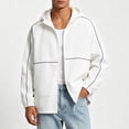 thumbnail image 2 of Men's Sunscreen Jacket Lightweight Breathable Solid Coat Plus Size | Fishing Sun Protection Hoodie Nylon Spandex Quick Dry UPF 50+ Outdoor Hiking Camping Travel | Zenithor,White 4XL, 2 of 9