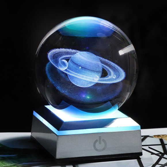 Bola de cristal CUTICAT 3D de planetas 80 mm lámpara LED decoración hogar regalos boda