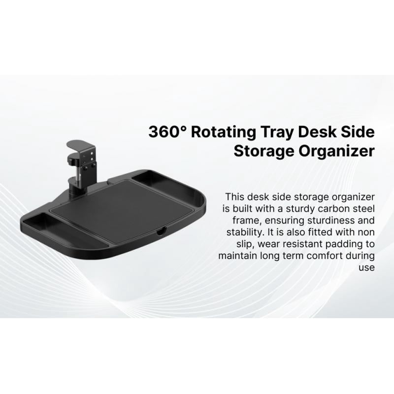 Under Desk Mouse Tray Clamp on Desk Organizer Adjustable Height Space Saving Storage for Home Office Study