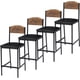 thumbnail image 1 of Set de 4 PU Upholstered 25.2-inch Moderno Counter Altura Bar Stools con Back y Footrest Marrón cm de Profundidadining Chairs para Bar y cm de Profundidadining Sala, 1 of 7
