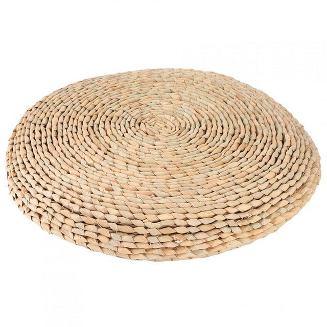 Puf de tatami tejido a mano con forma de espadaña, cojín para yoga, decoración de balcón y ventanal.