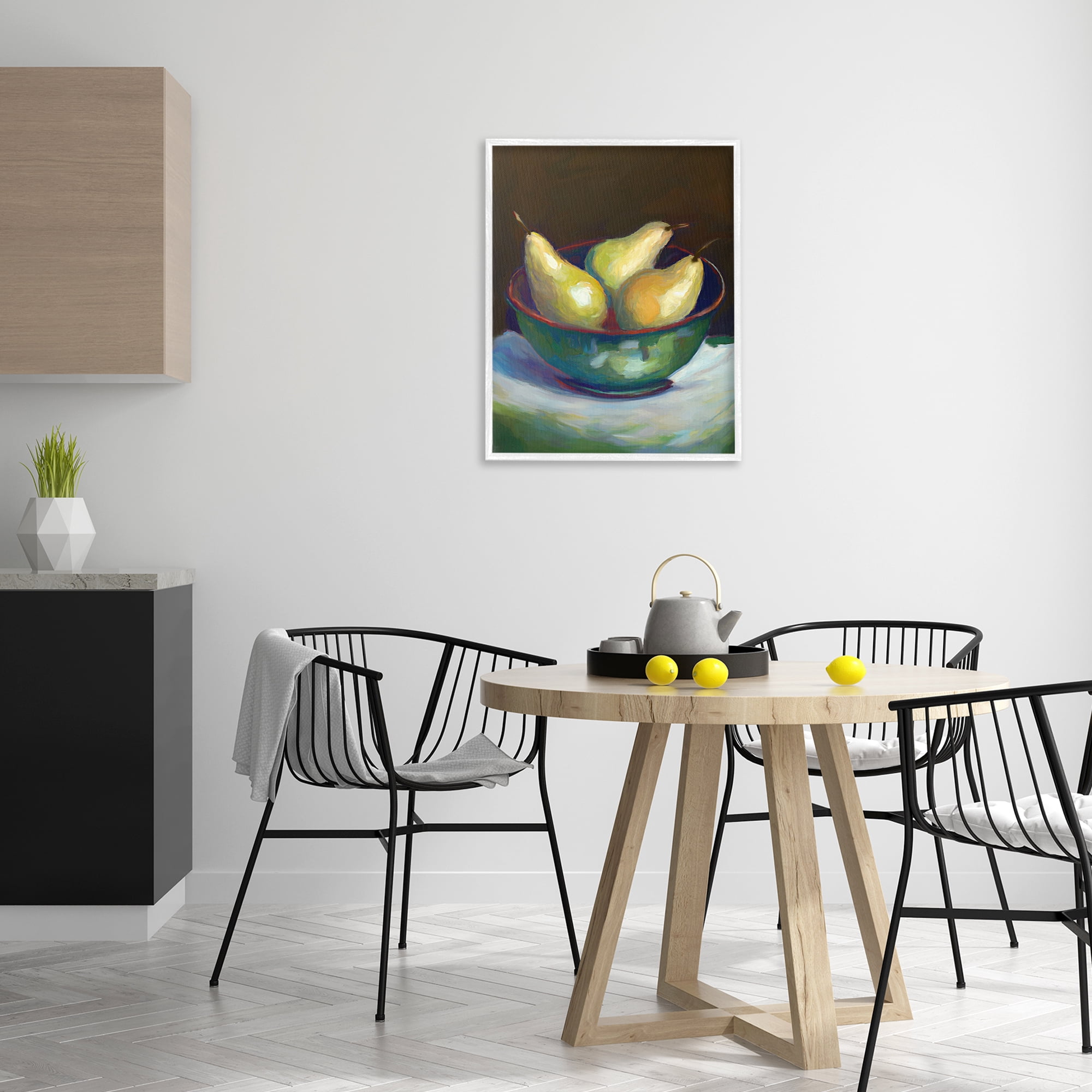 Stupell Industries Traditional Pear Bowl Food & Beverage Painting White Framed Art Print Wall Art, 24 x 30