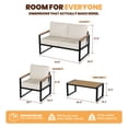 thumbnail image 6 of Sumnthink 4-Piece Outdoor Patio Furniture Set, Modern Metal Conversation Set for Porch, Deck, Balcony (Beige), 6 of 8