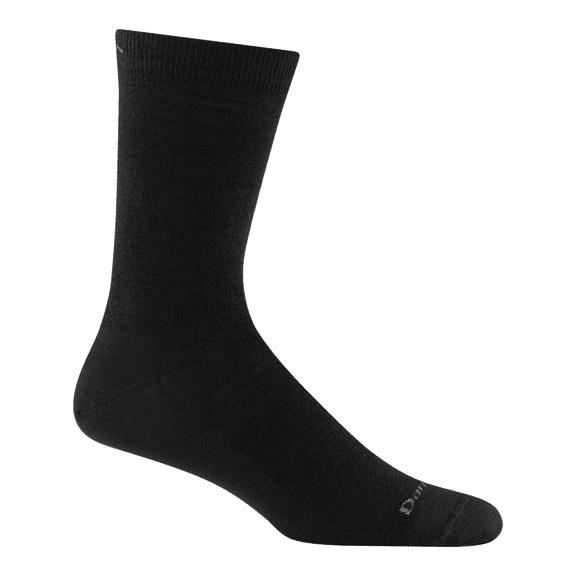 Darn Tough Men's Solid Crew Lightweight Socks, Solid Black, Large