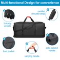 thumbnail image 4 of Bolsa de viaje Finnhomy plegable de 120 litros con 3 ruedas, 82 x 36 x 40 cm, color negro, 4 of 7