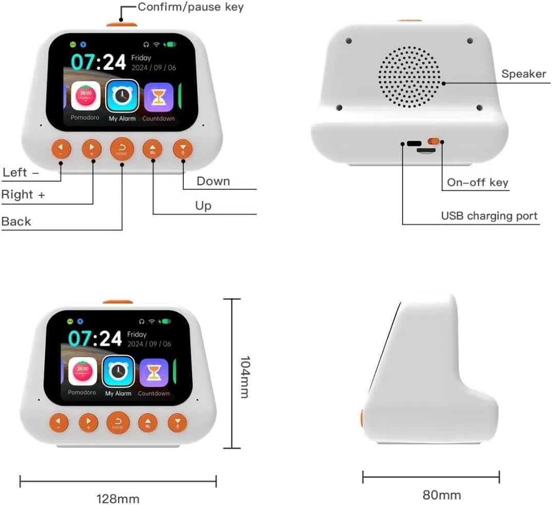 AI Smart Alarm Clock for Kids with AI Assistant, Solution, Weather, 50 Alarm Settings, Multifunctional Voice Dialogue Machine, Time Management Self-Disciplined, Birthday Gift for Girls Boys