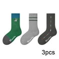 thumbnail image 3 of Esaierr 3 Pairs 3-12 Years Boys Socks for Kids Toddler,Cartoon Embroidery Cotton Crew Socks,Fashion Ankle Socks, 3 of 9