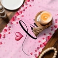 thumbnail image 3 of Valentine's Day Table Runner - 60 Inch Long Pink Love Gnomes Roses Ombre Romantic Cotton and Linen Blended Dress Scarves Farmhouse Table Runner for Kitchen Dining, Coffee Table, 13" x 60", 3 of 8
