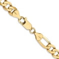 thumbnail image 5 of Auriga Fine Jewelry 14K Yellow Gold 7 mm Flat Figaro Chain Necklace for Men 22", 5 of 6