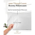 thumbnail image 3 of Good Sleep Bedding 1000 Thread Count Egyptian Cotton Hotel Like Queen/Standard White Home Pillow Cases Set of 4, 3 of 7