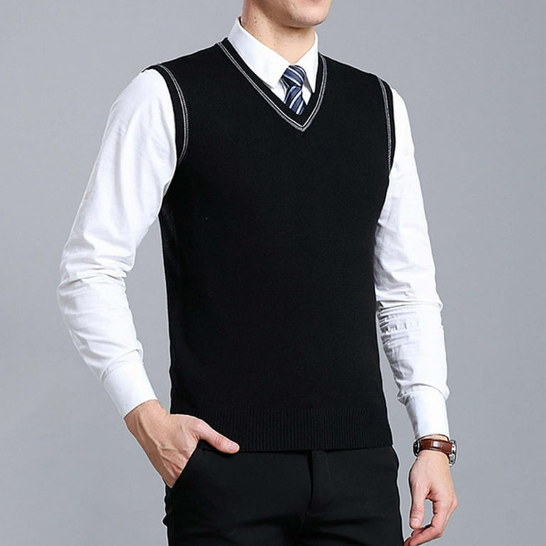 Kcodviy Mens Fashion Casual Jacquard V Neck Bottomed Plaid Shirt