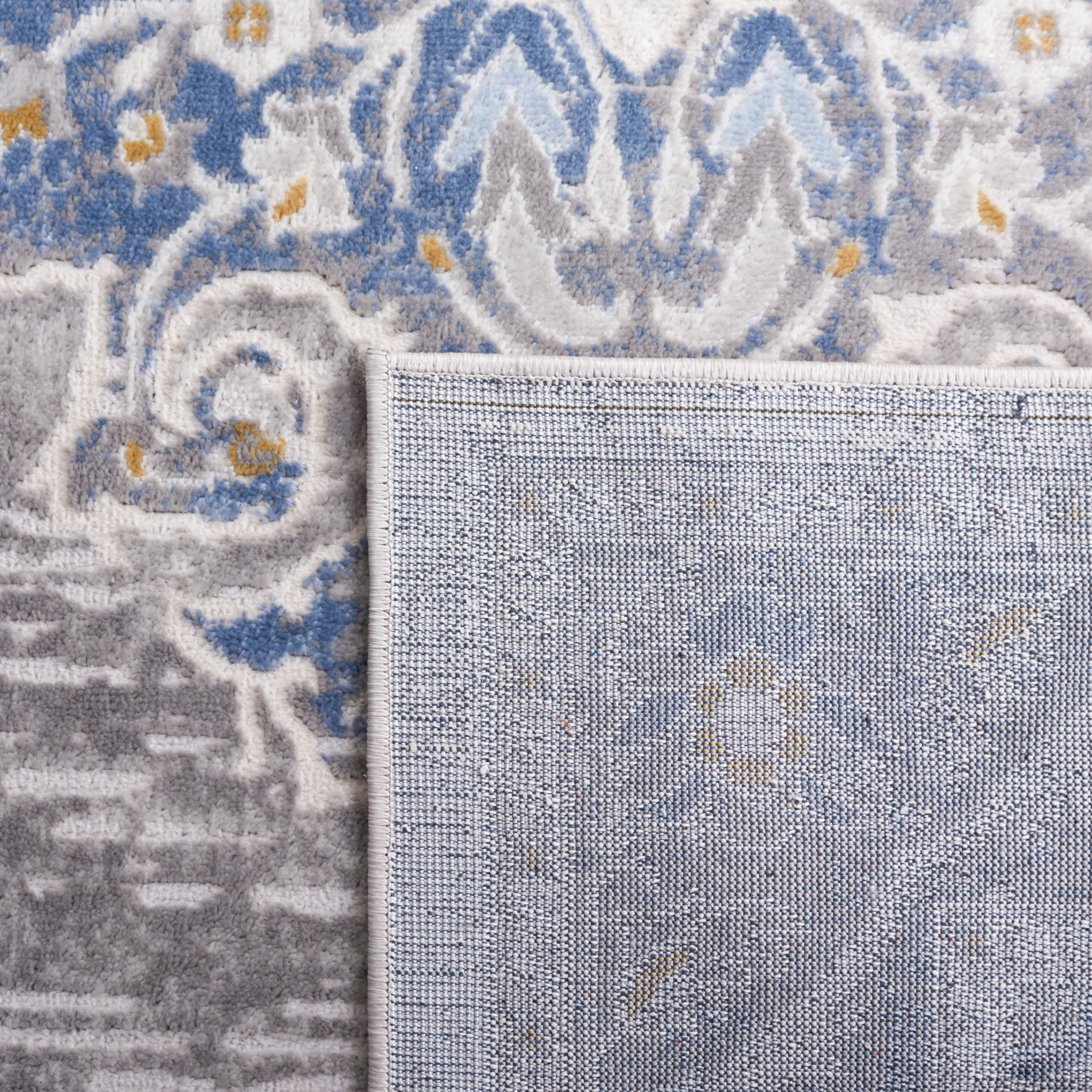 SAFAVIEH Palma Robynne Oriental Area Rug, Grey/Blue, 6'7" x 6'7" Round