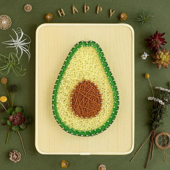 String Art DIY Kit - Avocado. Wizardi Craft Kit F07-M12-3-DHBC28014
