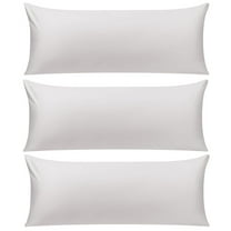 Unique Bargains 3 Pack 100% Cotton Body Pillow Cases Covers with Zipper Silver Gray 20" x 48"