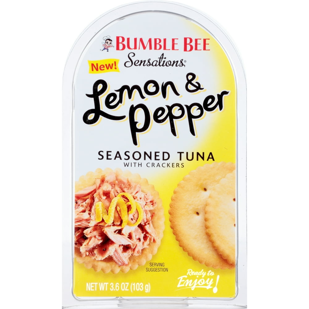 BUMBLE BEE Sensations Lemon and Pepper Seasoned Tuna with Crackers, 3.6