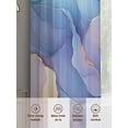 thumbnail image 6 of Modern Water Ripples Sheer Curtains 96 Inches Long 2 Panels Gold Blue Marble Texture Light Filtering Semi Sheer Window Curtains Drapes for Bedroom Living Room 52"x96", 6 of 7