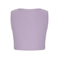 thumbnail image 4 of Nwiuh Girls Tank Tops Kids Athletic Ribbed Knit Crewneck Crop Tops Basic Camisole 5-16 Years (Purple, 5-6 Years), 4 of 6