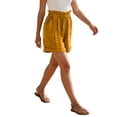 thumbnail image 2 of Endives Womens Wide Leg Short Pants Elastic Waist Loose Cuffed Shorts Casual Short with Pockets M-4XL Yellow, 2 of 5