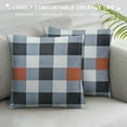 thumbnail image 3 of JRXY  Plaid Pillow Covers Light Blue and White Pillow Covers with Buffalo Checker &amp; Stripe Design  White, 3 of 5