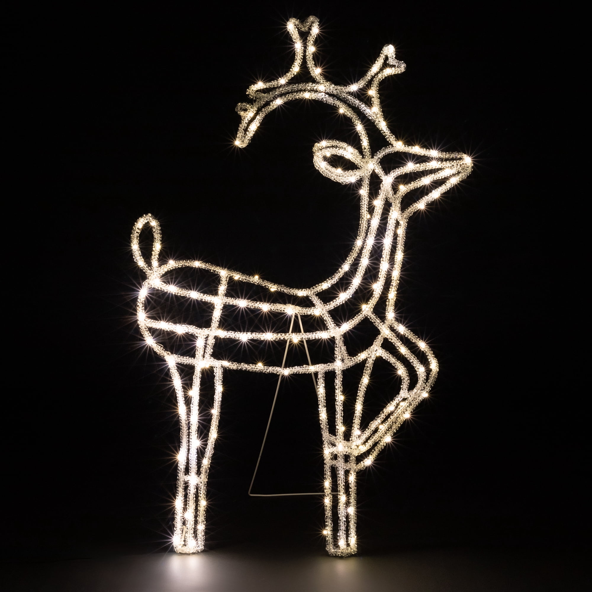 LED Lighted Icy Reindeer Christmas Yard Decoration - 35.75" Silver Wire - Warm White