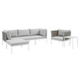 thumbnail image 2 of Modway Harmony 6-Piece  Sunbrella® Basket Weave Outdoor Patio Aluminum Seating Set in Tan Gray, 2 of 10