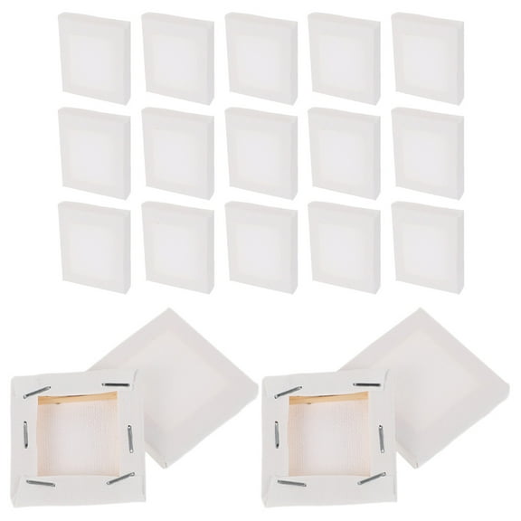 ROSENICE 20Pcs Canvas Stretcher Mini Painting Canvas For 1.97X1.97X0.39In