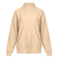 thumbnail image 4 of Nfurl Womens Mock Neck Sweatshirt Oversized Long Sleeve Pullover Tops Loose Fit Casual Trendy Going Out Ladies Sweatshirts Beige,L, 4 of 8
