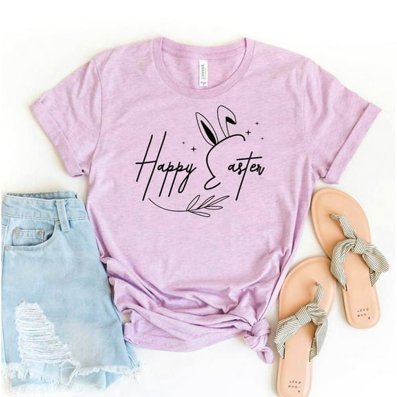 Happy Easter T-shirt Christian Shirt Bunny Gift Cute Tee Day Top Travel Women's Christmas Ladies