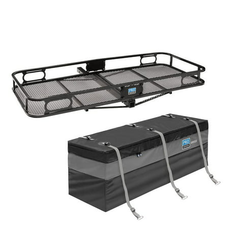 Pro Series Rambler Trailer Mounted Hitch Cargo Carrier Basket + Storage