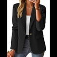 thumbnail image 1 of Blazer Informal de Otoño para Mujer, Ligero, con Forro Completo, Cuello de Solapa con Botones, Ajustado, Moderno y con Bolsillo Negro L, 1 of 10