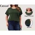 thumbnail image 3 of Women's Plus Size Maternity Tops Clothes Short Sleeve Pregnancy T Shirts Casual Loose Summer Pregnancy Clothes 1X-5X 3 Pack, 3 of 6