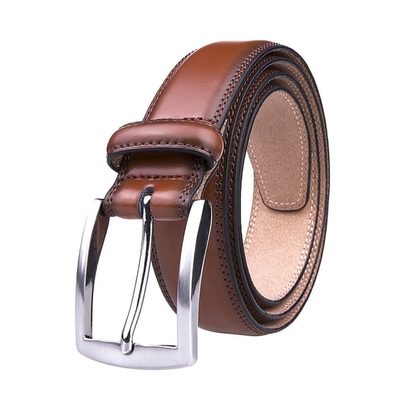 Men's Belt, Genuine Leather Dress Belts for Men - Classic & Fashion Design for Work Business and Casual (Brown, 36in)