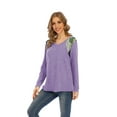 thumbnail image 1 of T-shirt Décontracté à Manches Longues Croisé Col Rond pour Femme, 1 of 8