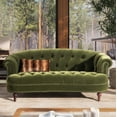 thumbnail image 5 of Jennifer Taylor Home La Rosa 68.5" Victorian Chesterfield Living Room Loveseat Sofa, Olive Green, 5 of 10